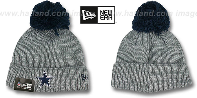 Cowboys 'CUFF START' Grey Knit Beanie Hat by New Era