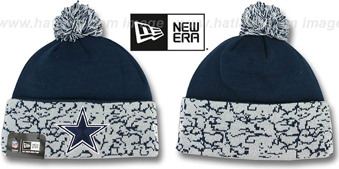 Cowboys 'CUFFD CHAOS' Navy-Grey Knit Beanie Hat by New Era