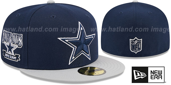 Cowboys 'HIDDEN SIDE-PATCH' Navy-Grey Fitted Hat by New Era