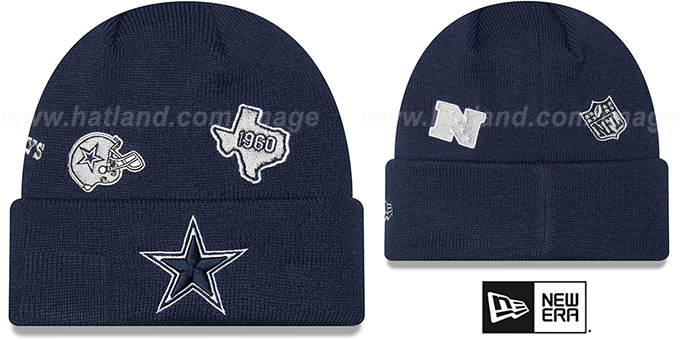 Cowboys 'IDENTITY' Navy Knit Beanie Hat by New Era