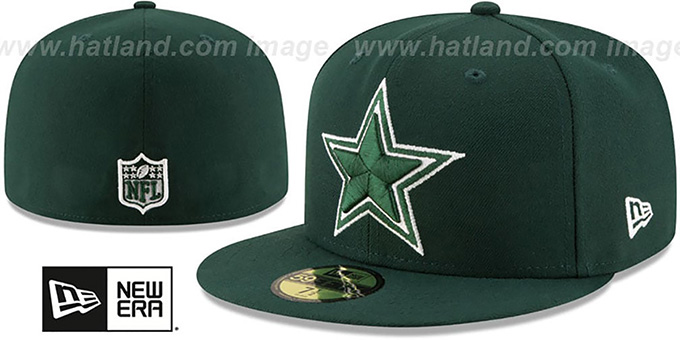 Cowboys 'TEAM-BASIC' Green-White Fitted Hat by New Era