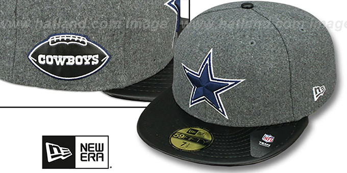 Cowboys 'LEATHER-MELT' Grey-Black Fitted Hat by New Era