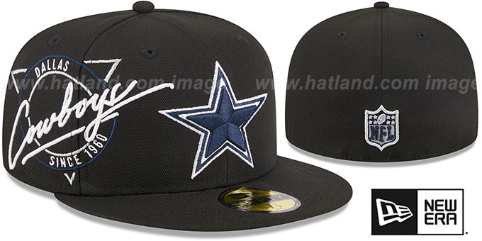 Cowboys 'NEON SIGN SIDE-PATCH' Black Fitted Hat by New Era