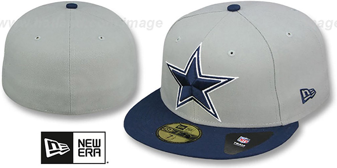 Cowboys 'NFL LOGO-GRAND' Grey-Navy Fitted Hat by New Era