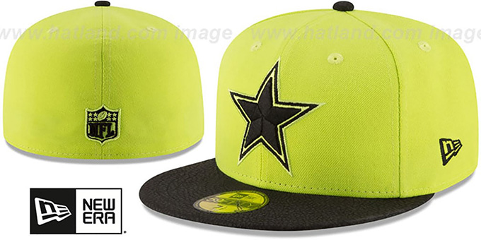 Cowboys 'RUGGED LEATHER' Yellow-Black Fitted Hat by New Era