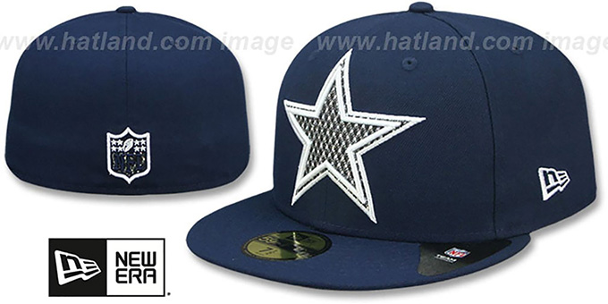 Cowboys 'SHIMMER-XL' Navy Fitted Hat by New Era