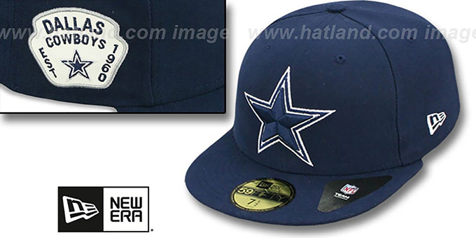 Cowboys 'SIDE TEAM-PATCH' Navy Fitted Hat by New Era