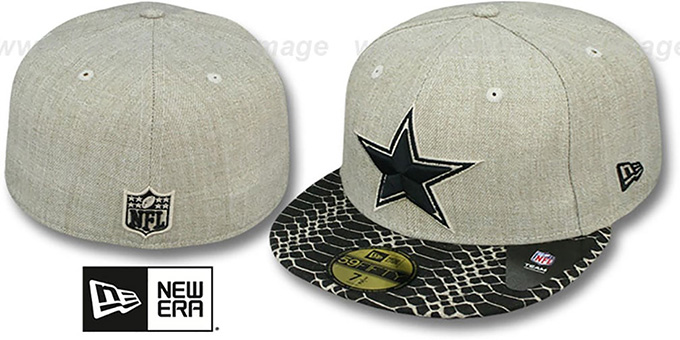 Cowboys 'SNAKE ANI-VIZE' Oatmeal-Black Fitted Hat by New Era