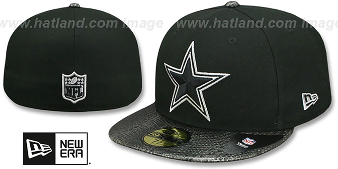 Cowboys 'SNAKESKIN SLEEK' Black Fitted Hat by New Era