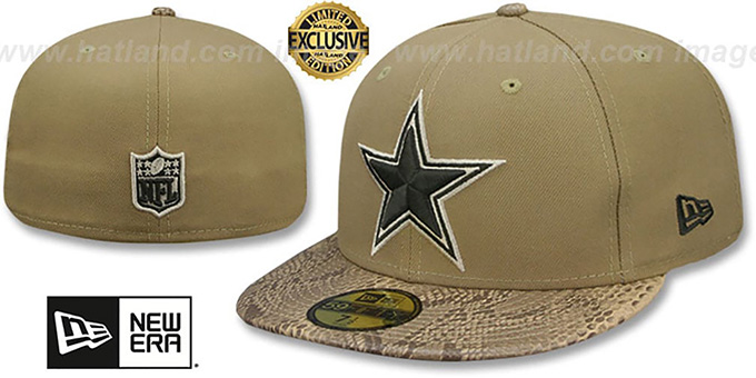 Cowboys 'SNAKESKIN SLEEK' Khaki Fitted Hat by New Era