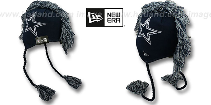 Cowboys 'TASSLEHAWK TRAPPER' Navy Knit Hat by New Era