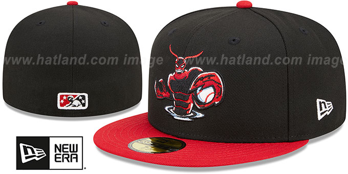 Crawdads 'MILB MARVEL DEFENDERS' Black-Red Fitted Hat by New Era