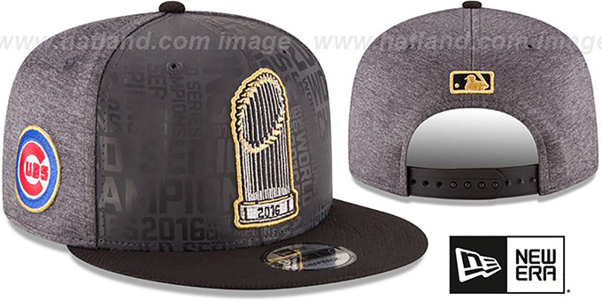 Cubs '2016 WORLD SERIES TROPHY SNAPBACK' Grey-Black Hat by New Era