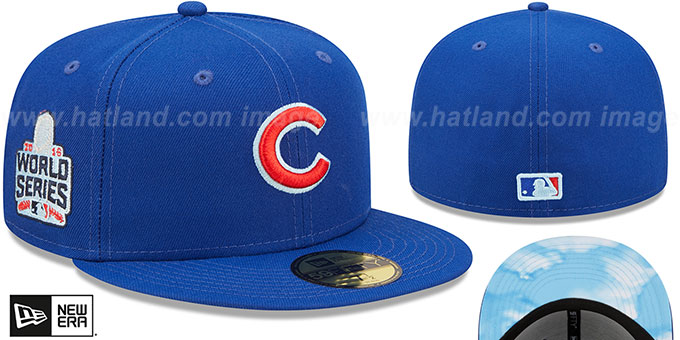 Cubs 2016 WS 'CLOUD-UNDER' Royal Fitted Hat by New Era