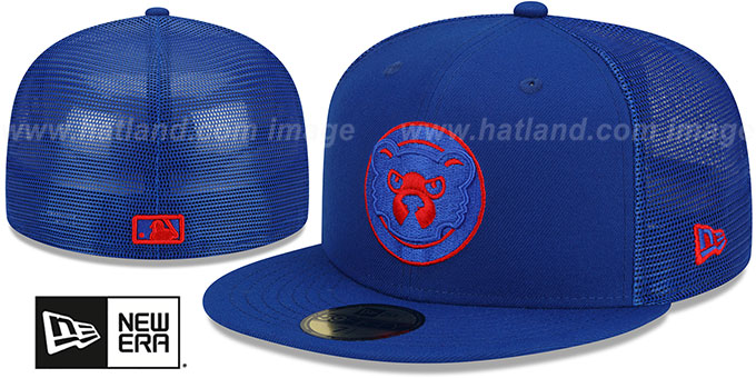 Cubs 2022-23 'BATTING PRACTICE TRUCKER' Royal Fitted Hat by New Era