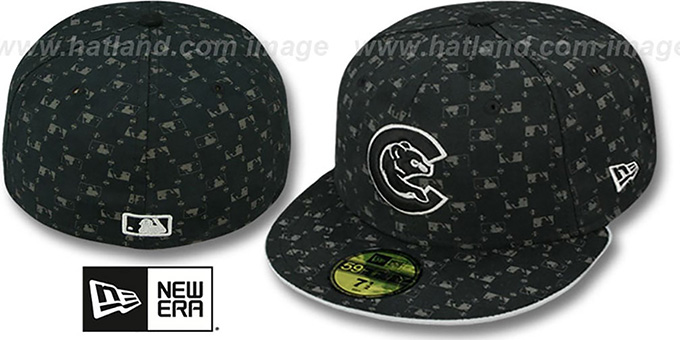 Cubs ALT 'MLB FLOCKING' Black Fitted Hat by New Era