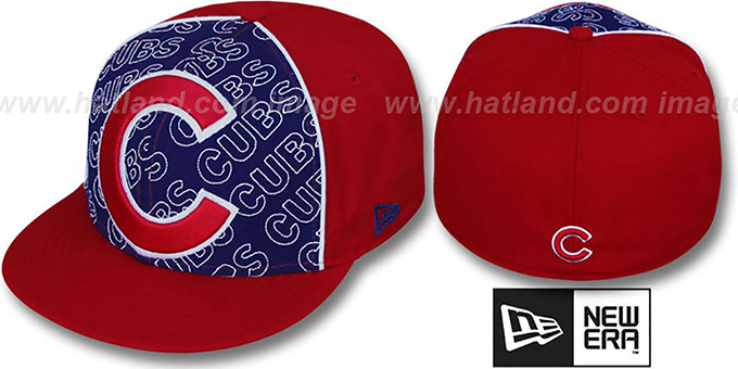 Cubs 'ANGLEBAR' Red-Royal Fitted Hat by New Era