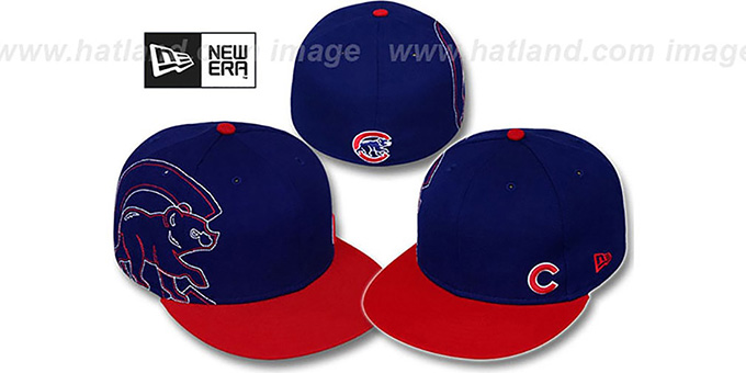 Cubs 'BIG-STITCH' Royal-Red Fitted Hat by New Era