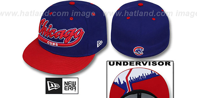 Cubs 'CITY-SCRIPT' Royal-Red Fitted Hat by New Era