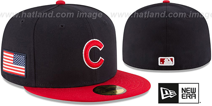 Cubs 'COUNTRY COLORS' Navy-Red Fitted Hat by New Era