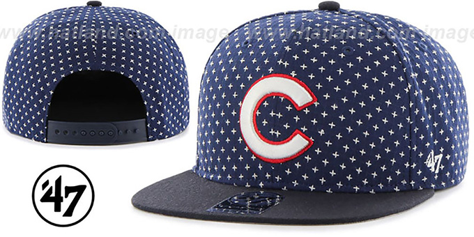 Cubs 'CROSSBREED SNAPBACK' Navy Hat by Twins 47 Brand