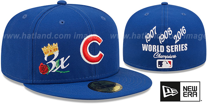 Cubs 'CROWN CHAMPS' Royal Fitted Hat by New Era