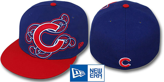 Cubs 'DUBCHA' Royal-Red Fitted Hat by New Era