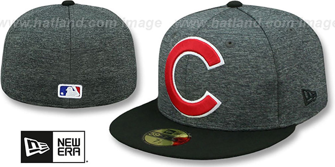 Cubs 'HEATHER-HUGE' Grey-Black Fitted Hat by New Era