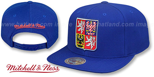 Czech 'WORLD CUP HOCKEY SNAPBACK' Royal Hat by Mitchell and Ness