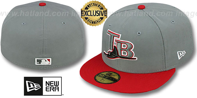 Devil Rays 2T 'OPPOSITE-TEAM' Grey-Red Fitted Hat by New Era