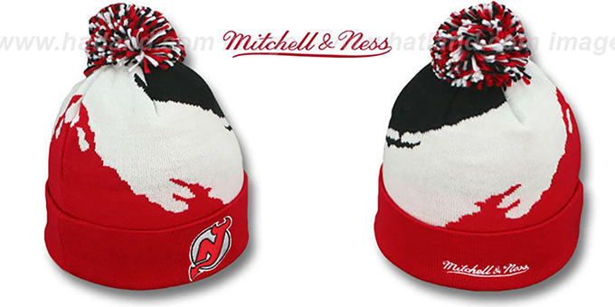 Devils 'PAINTBRUSH BEANIE' by Mitchell and Ness