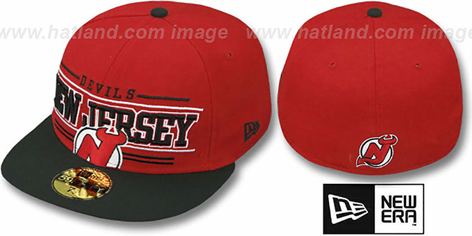 Devils 'RETRO-SMOOTH' Red-Black Fitted Hat by New Era