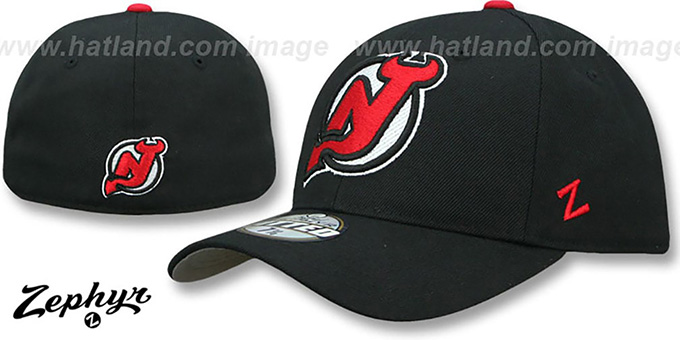 Devils 'SHOOTOUT' Black Fitted Hat by Zephyr