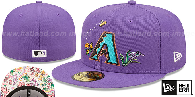 Diamondbacks COOP 'FLORAL WATERCOLORS' Purple Fitted Hat by New Era