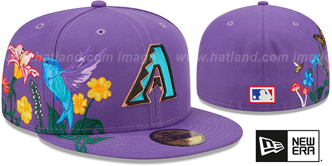 Diamondbacks 'COOPERSTOWN SIDE-BLOOM' Purple Fitted Hat by New Era