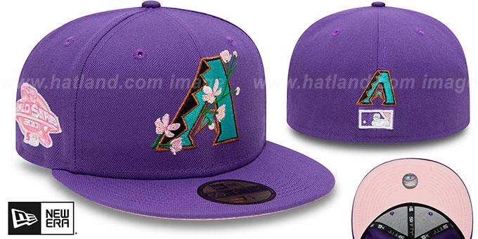 Diamondbacks 'LOGO BLOOM SIDE-PATCH' Purple-Pink Fitted Hat by New Era