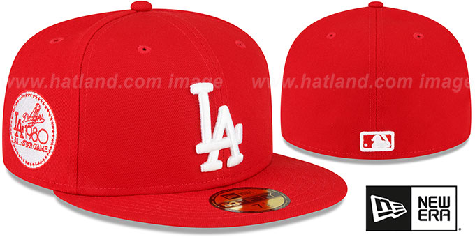 Dodgers 1980 'ASG SIDE-PATCH UP' Red-White Fitted Hat by New Era