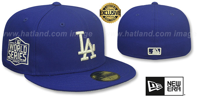 Dodgers 2020 WORLD SERIES 'SILVER-BOTTOM' Royal Fitted Hat by New Era