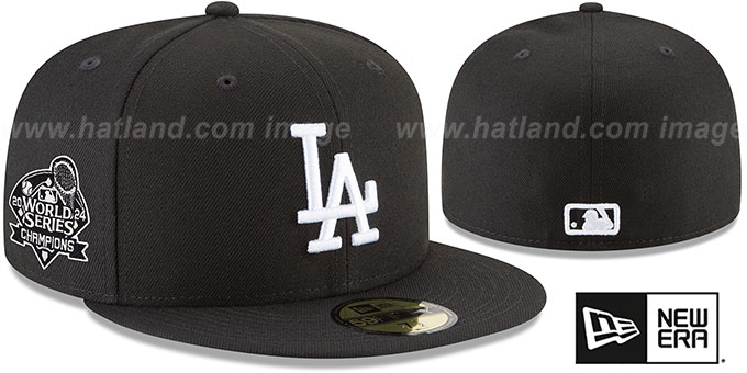 Dodgers '2024 WORLD SERIES' CHAMPIONS Black-White Fitted Hat by New Era