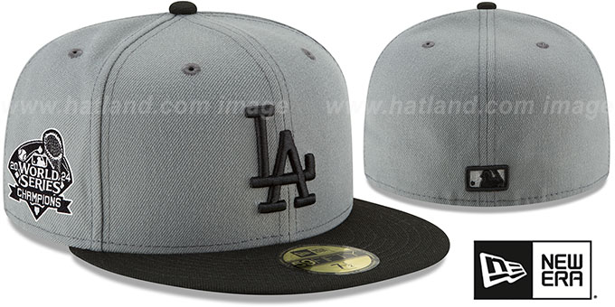 Dodgers '2024 WORLD SERIES' CHAMPIONS Grey-Black Fitted Hat by New Era