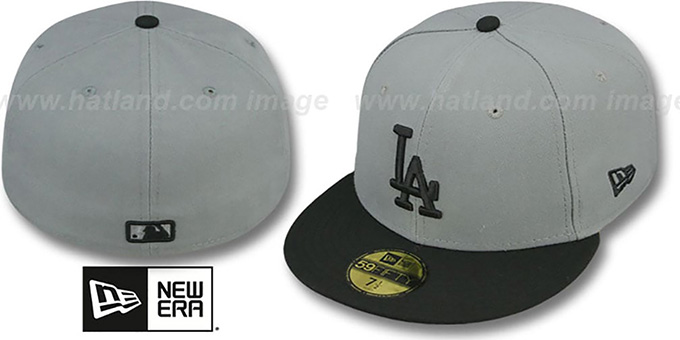 Dodgers '2T TEAM-BASIC' Grey-Black Fitted Hat by New Era