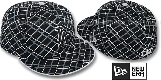 Dodgers 'CHAIN-LINK' Black Fitted Hat by New Era