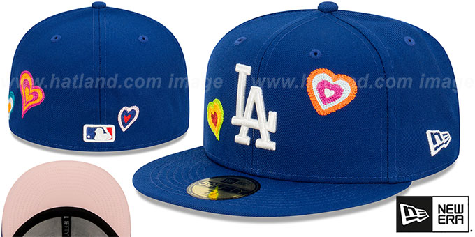 Dodgers 'CHAIN STITCH HEARTS' Royal Fitted Hat by New Era