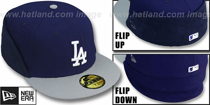 Dodgers 'CLEAN CUT FLIP-DOWN' Royal-Grey Fitted Hat by New Era