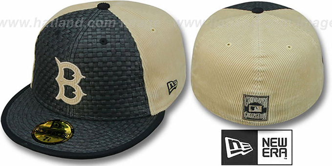 Dodgers COOP 'WEAVE-N-CORD' Fitted Hat by New Era - black-tan