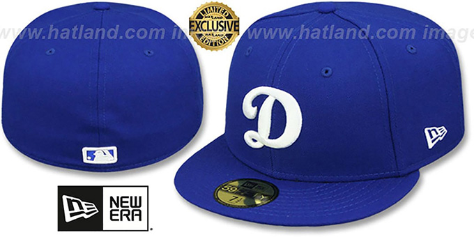 Dodgers 'D TEAM-BASIC' Royal-White Fitted Hat by New Era