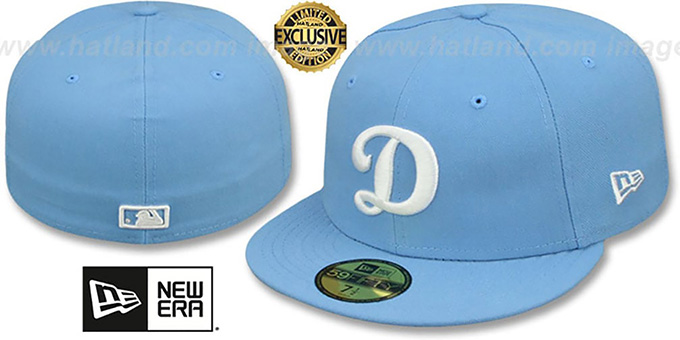 Dodgers 'D TEAM-BASIC' Sky-White Fitted Hat by New Era