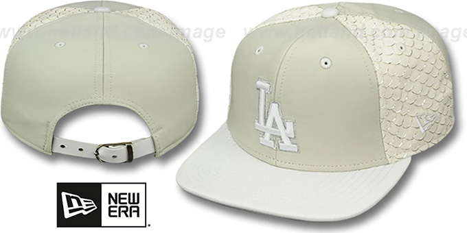 Dodgers 'FISHSCALE LEATHER STRAPBACK' Hat by New Era