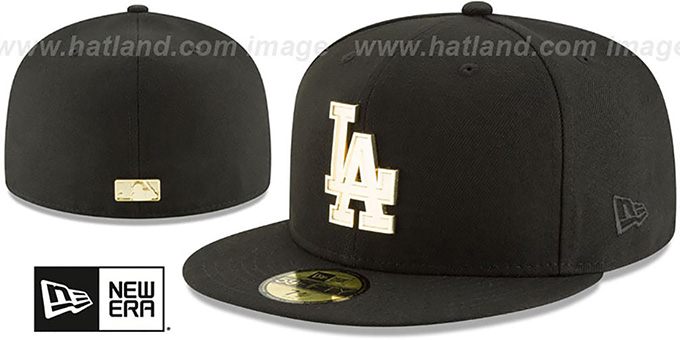 Dodgers 'GOLDEN-BADGE' Black Fitted Hat by New Era