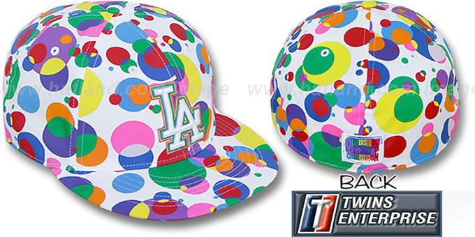 Dodgers 'GUMBALL' White-Multi Fitted Hat by Twins